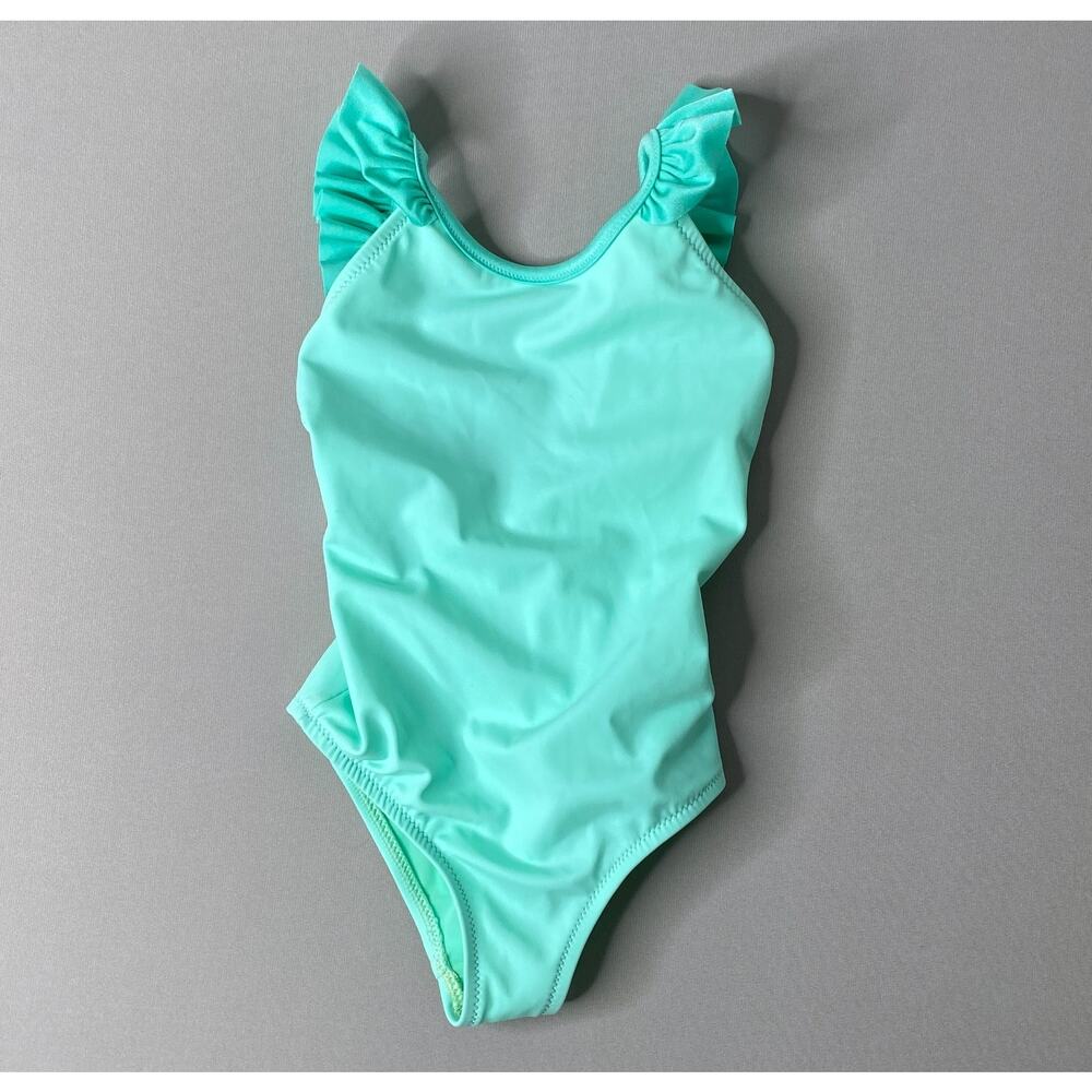 Lison Paris Girls 4 Yrs (Runs Small - 2/3?) Aqua Blue Bora Bora 1-Piece Swimsuit